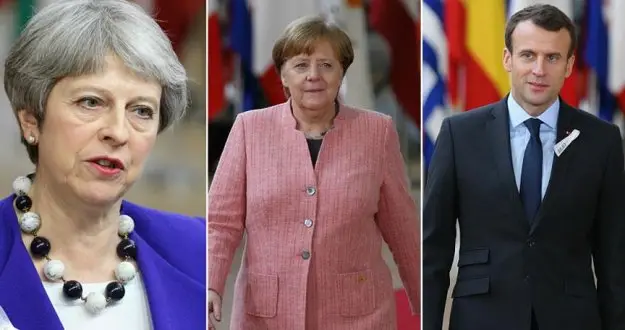 May, Macron ve Merkel Rusya'yı görüştü