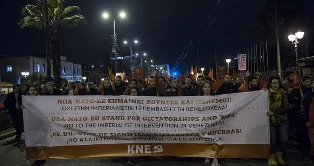Venezuela için ABD karşıtı gösteri