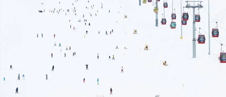 Erciyes'te yarıyıl tatili yoğunluğu yaşanıyor