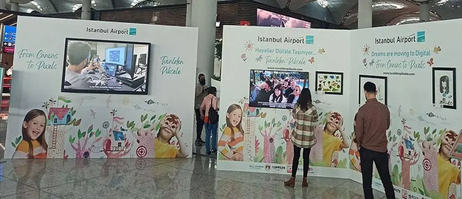 İstanbul Havalimanı'nda 'Hayaller Dijitale Taşınıyor-Tuvalden Piksele' sergisi açıldı