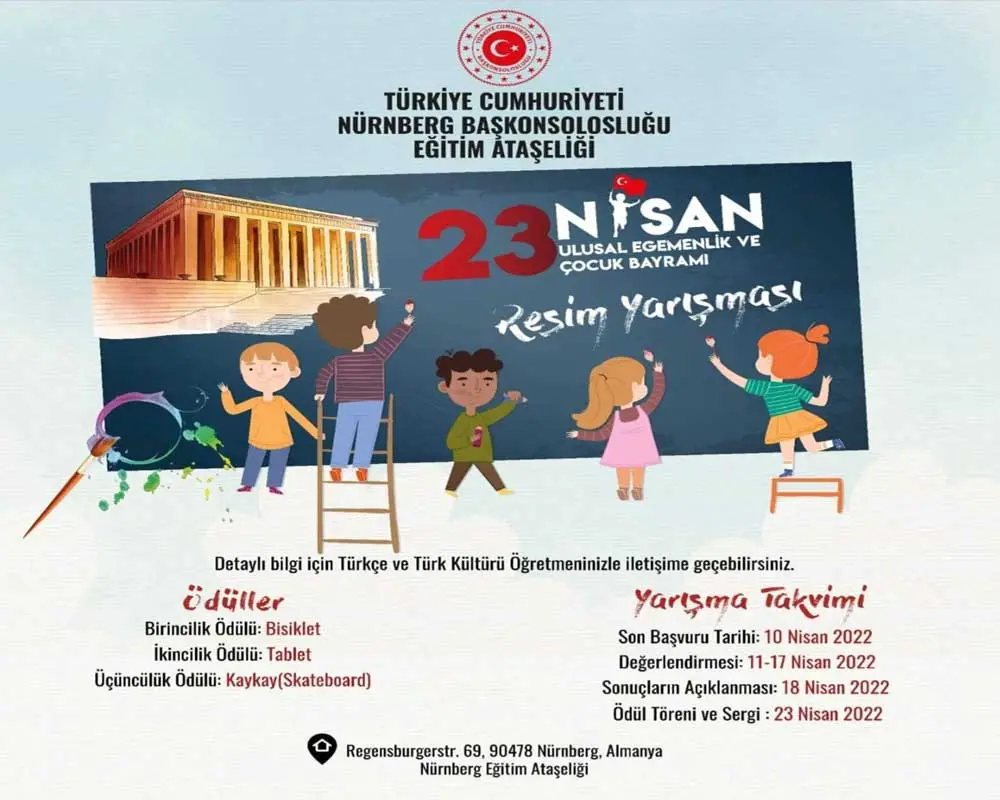 Nürnberg Eğitim Ataşeliği 23 Nisan resim yarışması düzenliyor