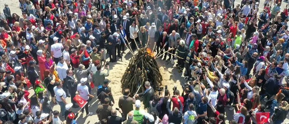 Edirne Keşan'da Hıdırellez ateşi yakıldı