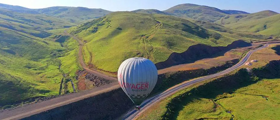 Ordu'da yayla turizmini canlandırmak için sıcak hava balonu deneme uçuşu yapıldı
