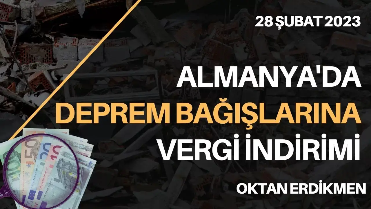 Almanya'da deprem bağışlarına vergi indirimi