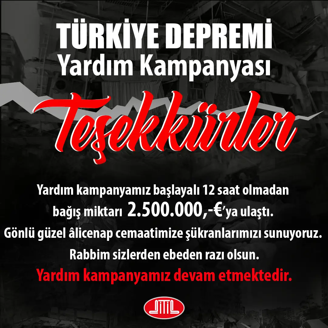 DİTİB’in Yardım Kampanyası 12 saatte 2,5 milyon Euro’ya ulaştı