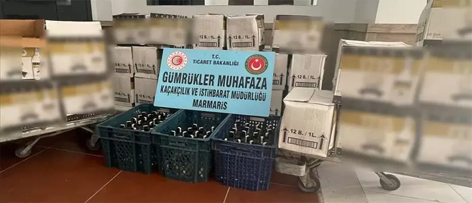 Bodrum'da 2 bin 199 şişe sahte içki ele geçirildi