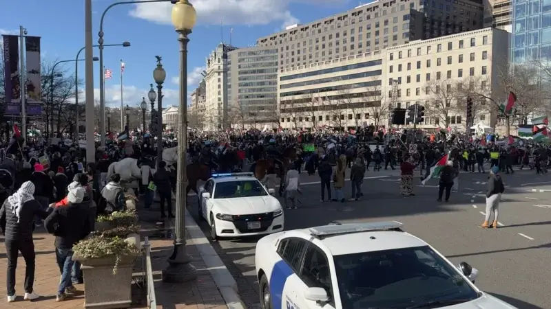 Washington’da Filistin’e destek gösterisi