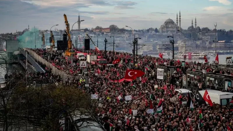 Yeni yılın ilk gününde İstanbul’un tarihi merkezinde İsrail protestosu