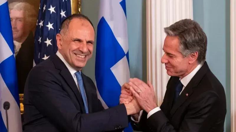 Yunanistan Dışişleri Bakanı Yerapetritis ve Blinken Washington'da "işbirliği" mesajları verdi