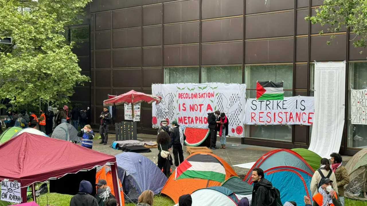Berlin Hür Üniversitesi'nde Filistin’e destek eylemi