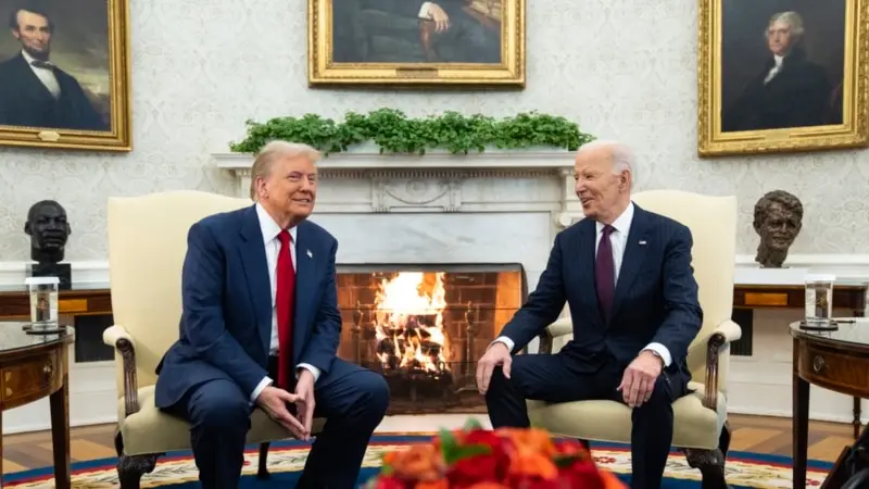 Seçimleri kazanan Donald Trump Beyaz Saray'da Başkan Biden'la biraraya geldi