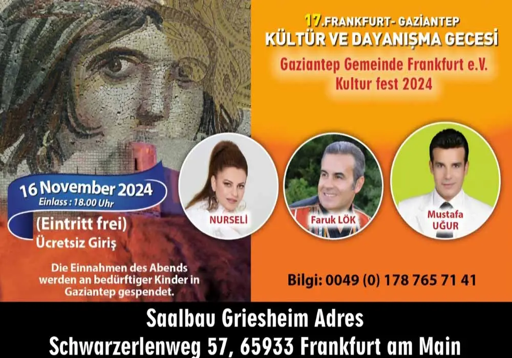 Gaziantepliler 16 Kasım'da Frankfurt'ta buluşuyor