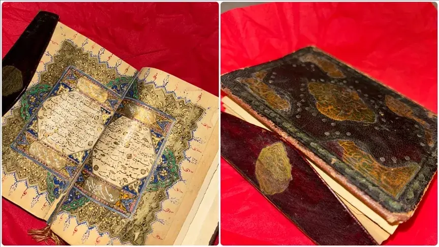 Wolfenbüttel Yeşil Camii'ne 19. yüzyıldan kalma Kuran-ı Kerim hediye edildi