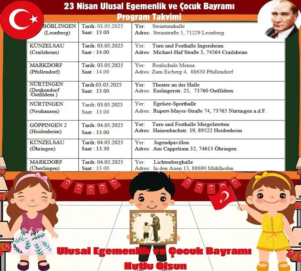 Württemberg’de 23 Nisan Coşkusu Başlıyor