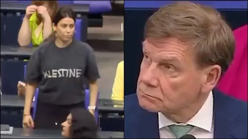 Almanya Dışişleri Bakanı, mecliste Filistin destekçisi tarafından protesto edildi